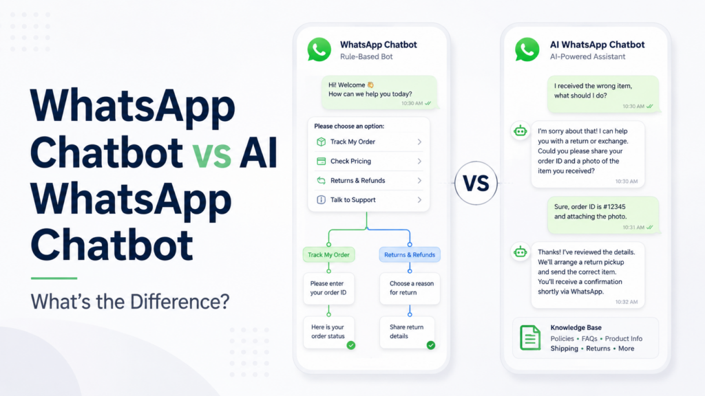WhatsApp Chatbot vs AI WhatsApp Chatbot